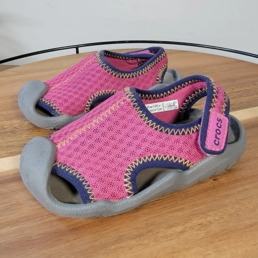 Crocs Swiftwater Sandals Pink Water Shoes Sandals Size C 7